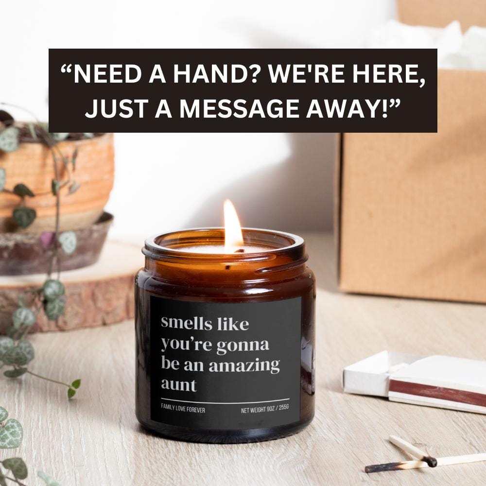 Aunt Baby Announcement Candle, Aunt Promotion, New Aunt Gifts, Aunt Pregnancy Announcement, Baby Reveal for Sister, Aunt to Be Gift