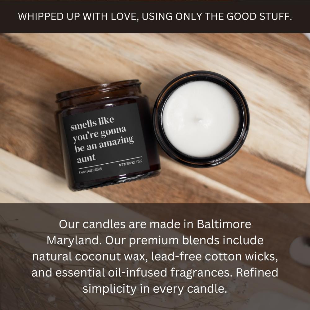 Aunt Baby Announcement Candle, Aunt Promotion, New Aunt Gifts, Aunt Pregnancy Announcement, Baby Reveal for Sister, Aunt to Be Gift