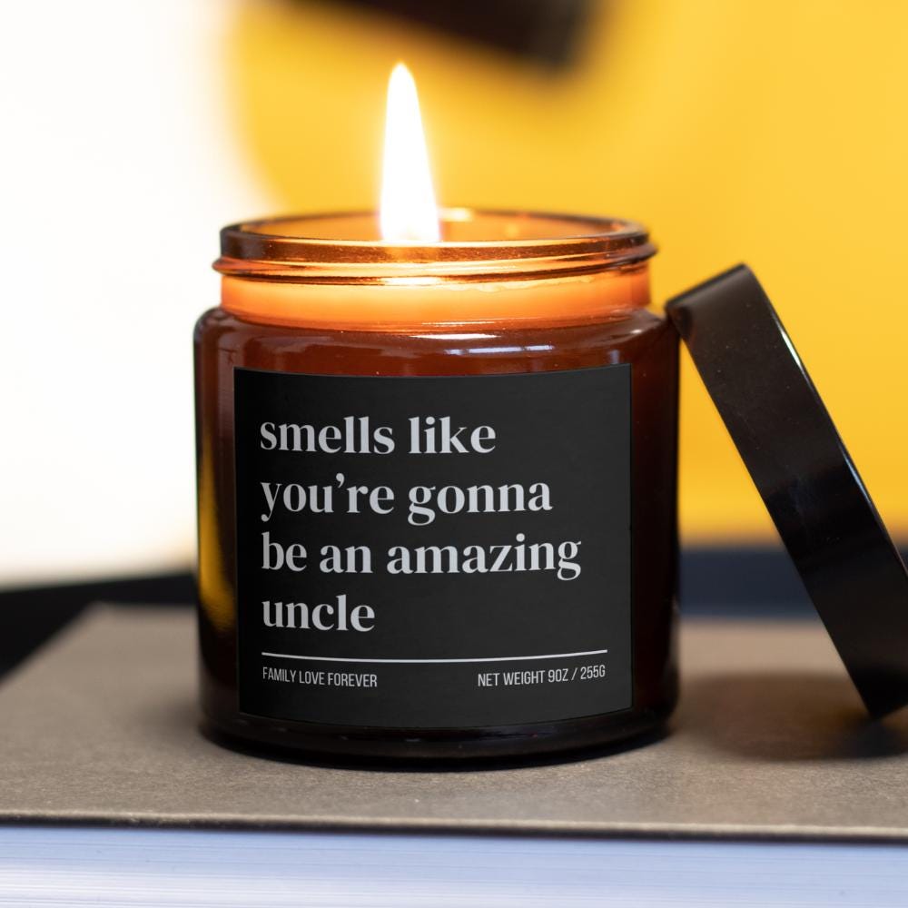 Uncle Baby Announcement Candle, Uncle Promotion, New Uncle Gifts, Uncle Pregnancy Announcement, Baby Reveal for Brother, Uncle to Be Gift