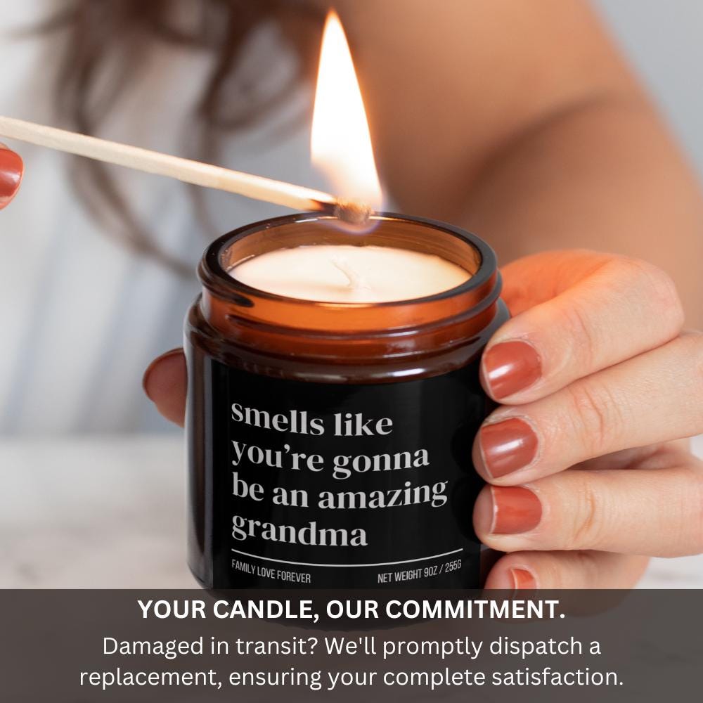 Grandma Baby Announcement Candle, Grandma Promotion, New Grandma Gifts, Pregnancy Announcement, Baby Reveal for Mom, Grandma to Be Gift