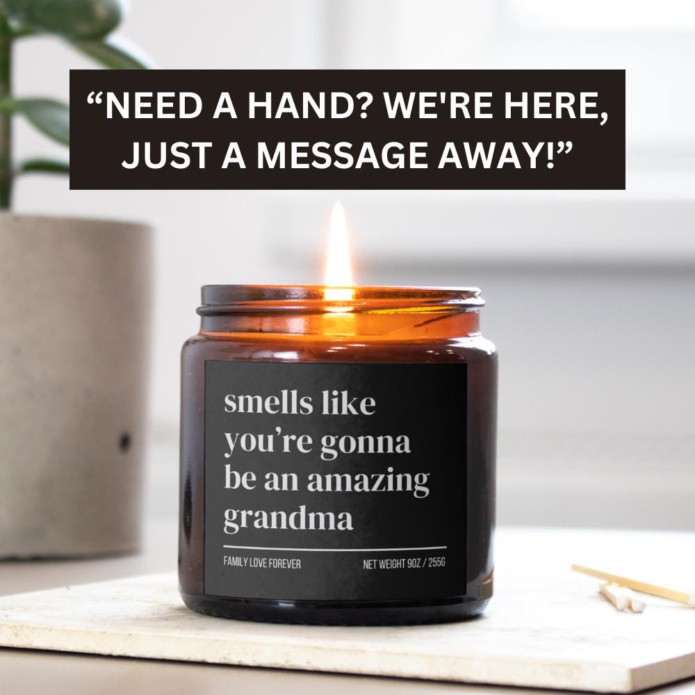 Grandma Baby Announcement Candle, Grandma Promotion, New Grandma Gifts, Pregnancy Announcement, Baby Reveal for Mom, Grandma to Be Gift