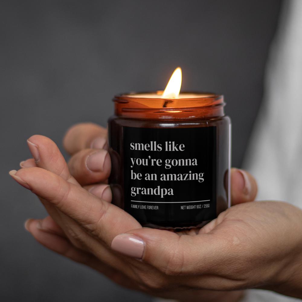Grandpa Baby Announcement Candle, Grandpa Promotion, New Grandpa Gifts, Pregnancy Announcement, Baby Reveal for Dad, Grandpa to Be Gift