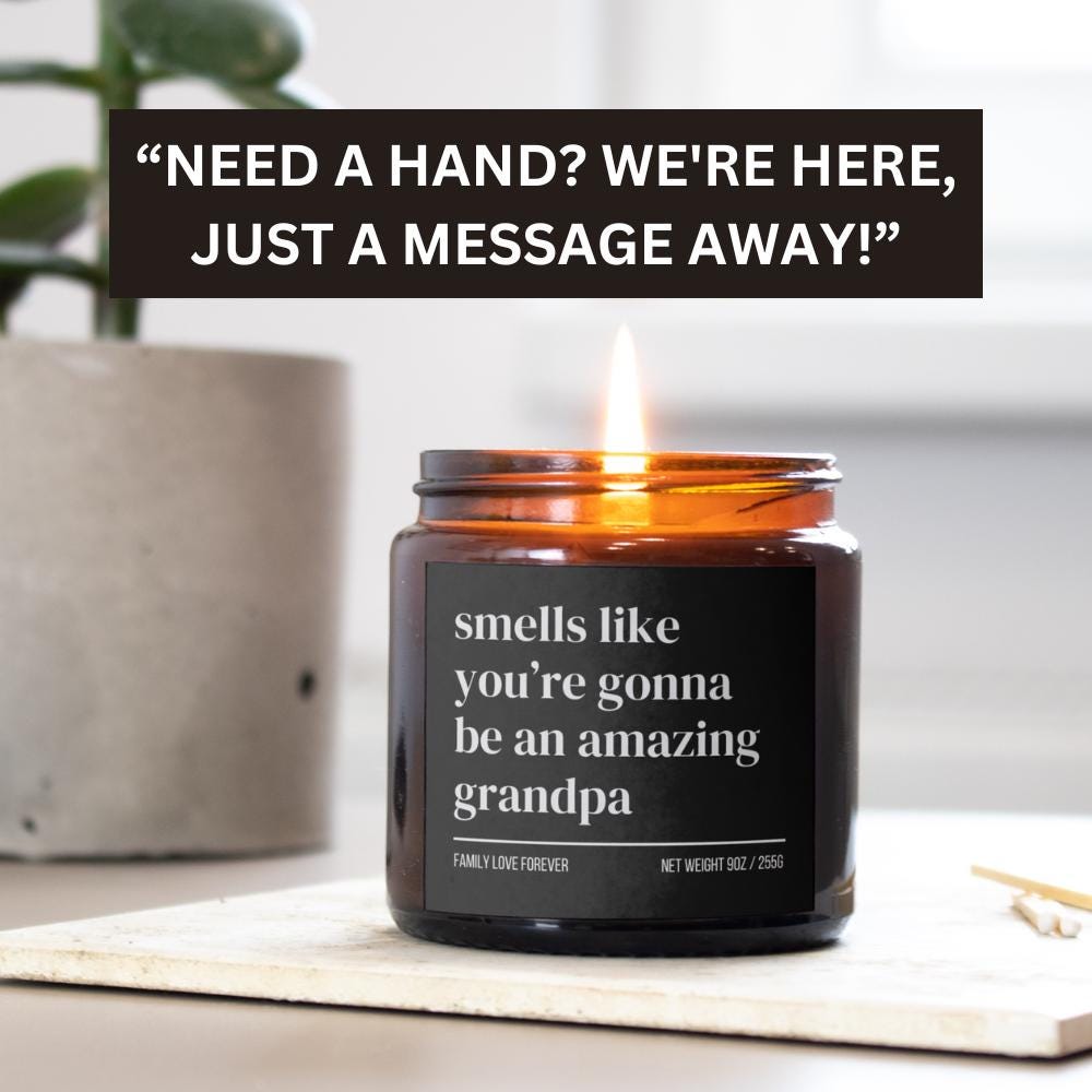 Grandpa Baby Announcement Candle, Grandpa Promotion, New Grandpa Gifts, Pregnancy Announcement, Baby Reveal for Dad, Grandpa to Be Gift