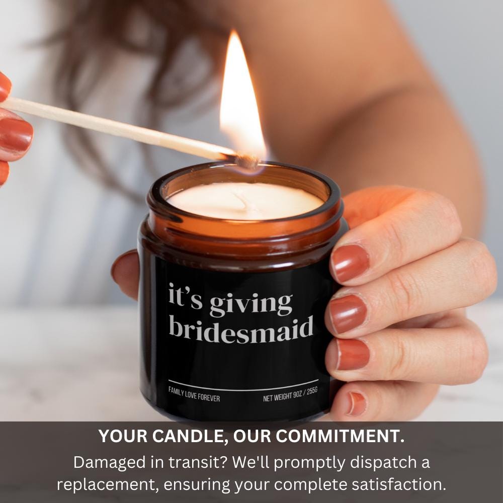 It’s Giving Bridesmaid Candle — Funny Wedding Proposal Gift for Bridesmaids, Hand-Poured Soy Wax