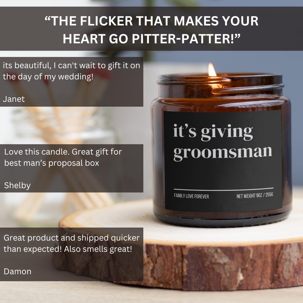 Groomsman Proposal Gift Favor, It's Giving Groomsman Candle, Groomsman Gifts, Wedding Party Gifts, Wedding Party Favors