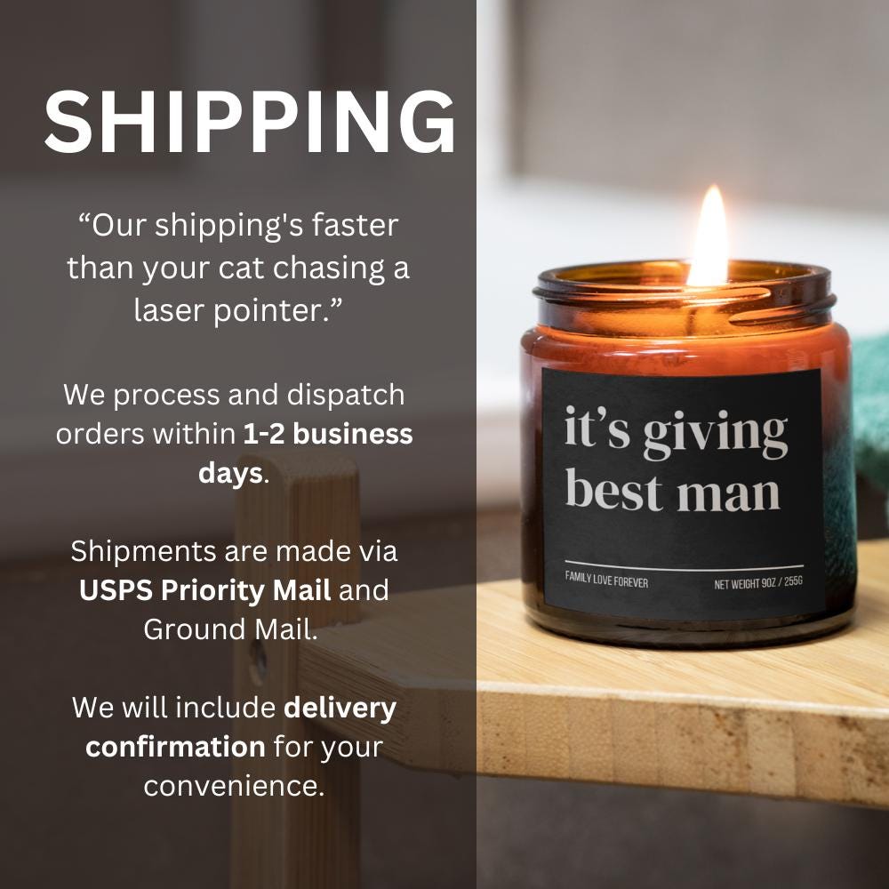 It’s Giving Best Man Candle — Funny Wedding Proposal Gift for Best Man, Hand-Poured Soy Wax