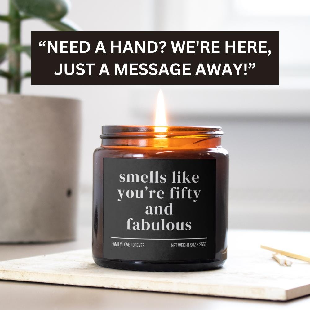 50th Birthday gift for women Smells like you're fifty and fabulous 50th Birthday gifts for her Mom 50th Birthday Gift for her