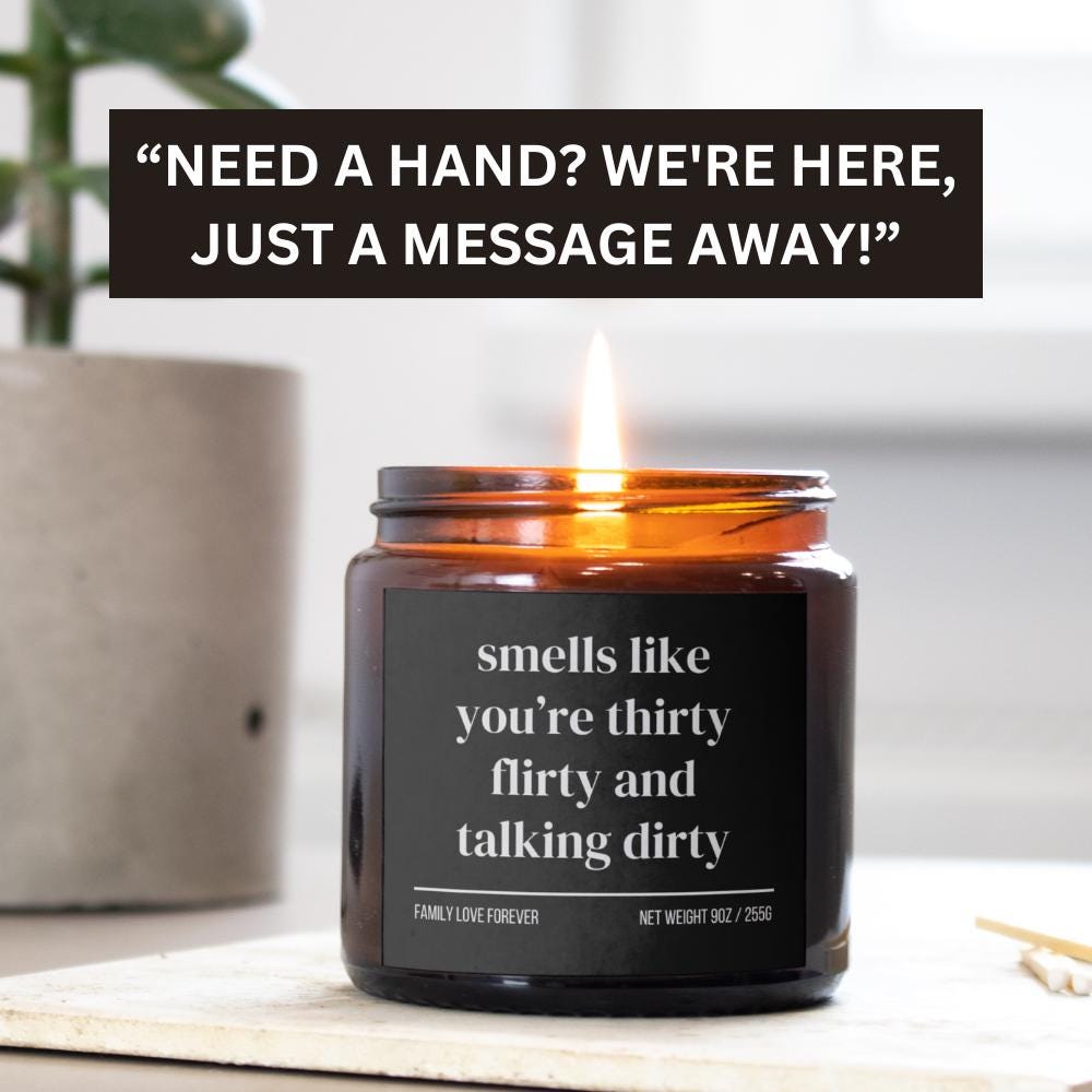30th Birthday Gift Smells like you're thirty flirty and talking dirty Candle Funny Birthday Gifts Milestone Birthday Gifts for turning 30