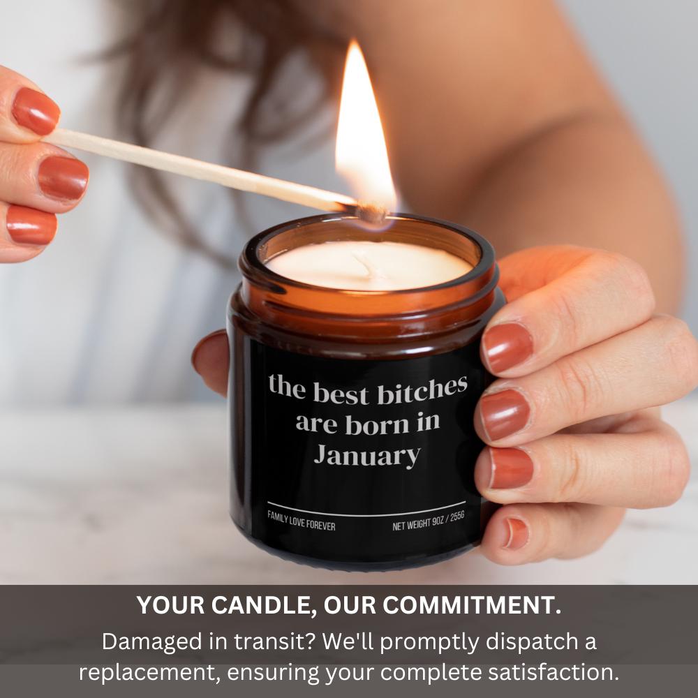 January Birthday Gift Candle Best Bitches Born in January: Zodiac Candle for Capricorn and Aquarius Women