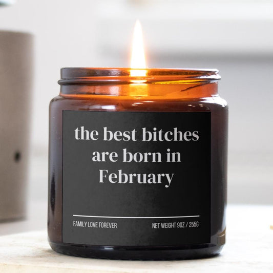 February Birthday Gift Candle Best Bitches Born in February: Zodiac Candle for Aquarius and Pisces Women