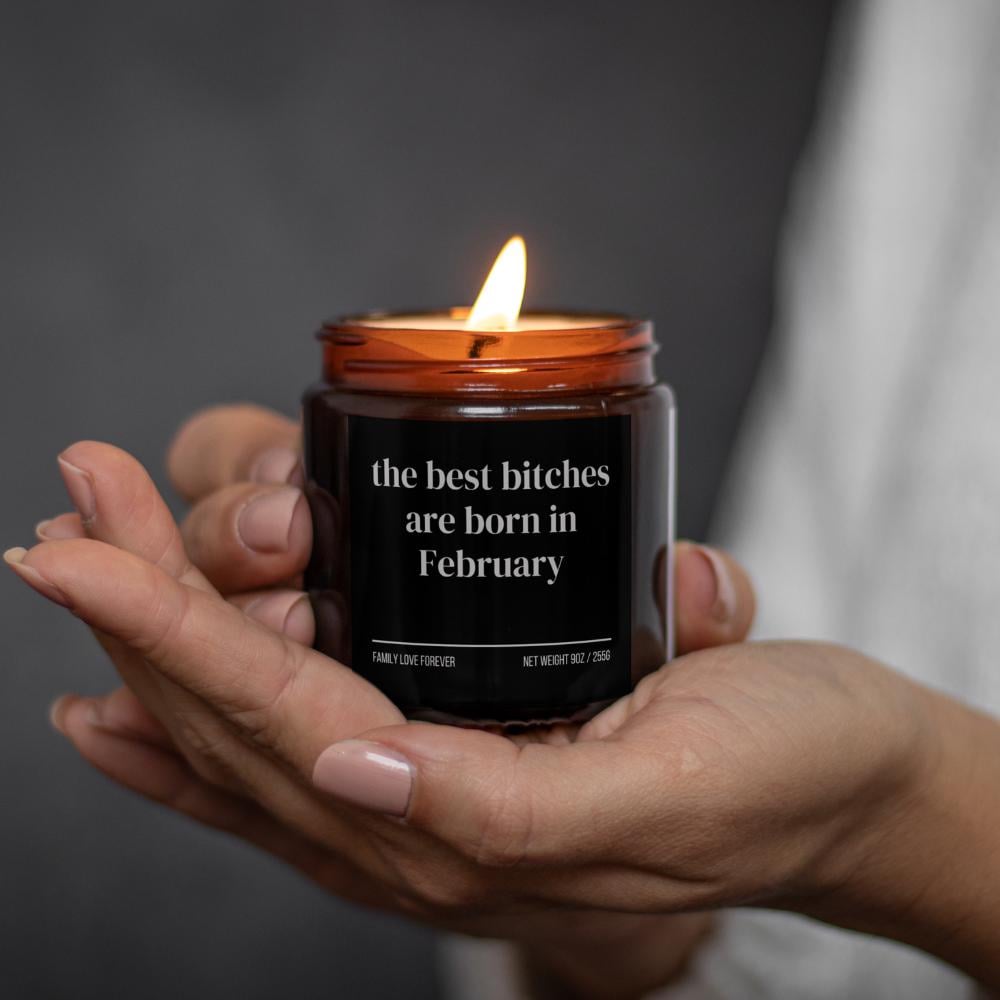 February Birthday Gift Candle Best Bitches Born in February: Zodiac Candle for Aquarius and Pisces Women
