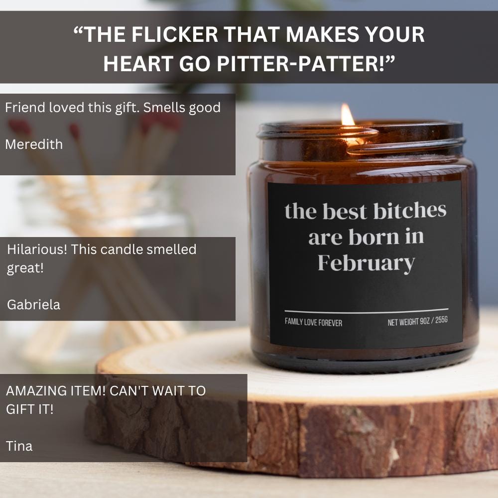 February Birthday Gift Candle Best Bitches Born in February: Zodiac Candle for Aquarius and Pisces Women