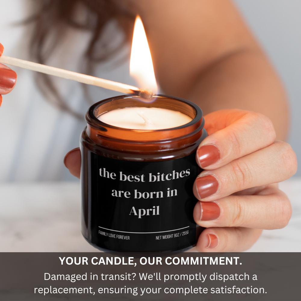 April Birthday Gift Candle Best Bitches Born in April: Zodiac Candle for Aries and Taurus Women