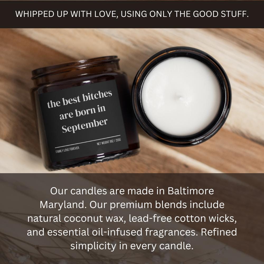September Birthday Gift Candle Best Bitches Born in September: Zodiac Candle for Virgo and Libra Women