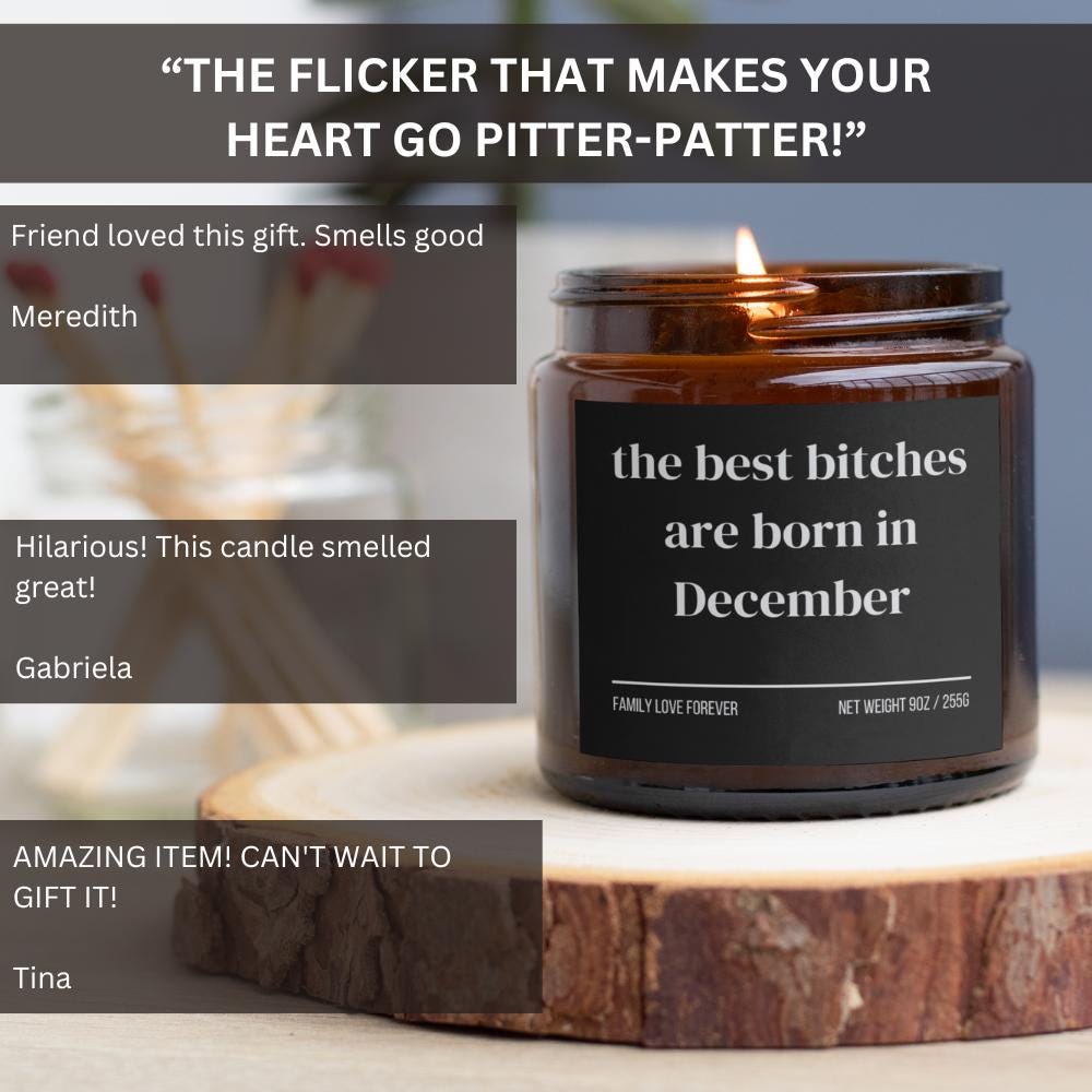 December Birthday Gift Candle Best Bitches Born in December: Zodiac Candle for Sagittarius and Capricorn Women