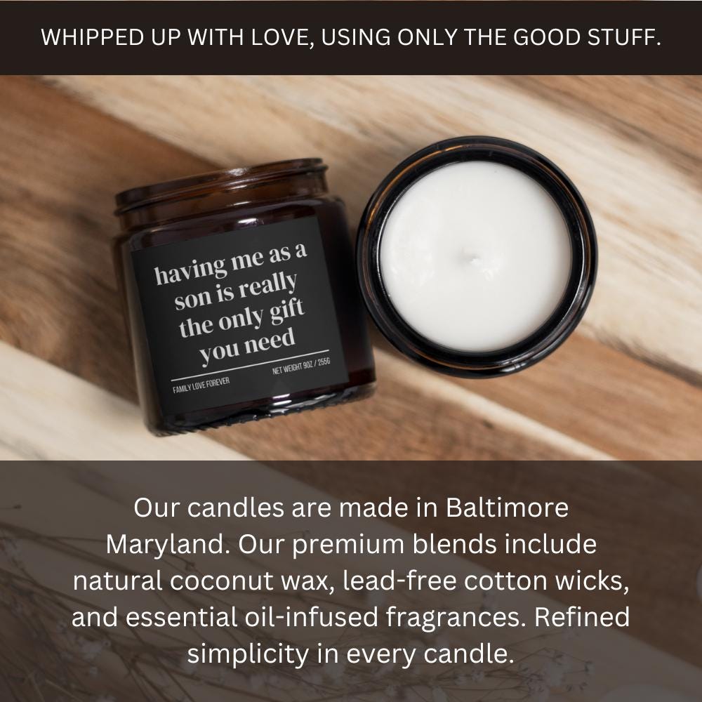 Dad Birthday Gift From Son Having Me As A Son Candle Funny Dad Gifts Father's Day Gift Christmas Gift for Dad