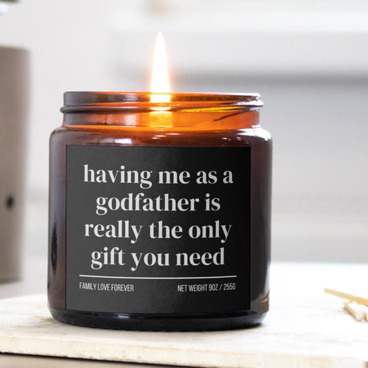 Godson Birthday Gift From Godfather Having Me As A Godfather Candle Funny Godson Father's Day Gift Christmas Gift for Godson
