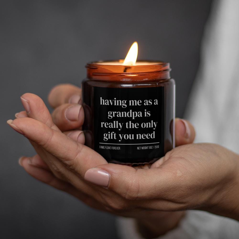 Grandson Birthday Gift From Grandpa Having Me As A Grandpa Candle Funny Grandson Father's Day Gift Christmas Gift for Grandson