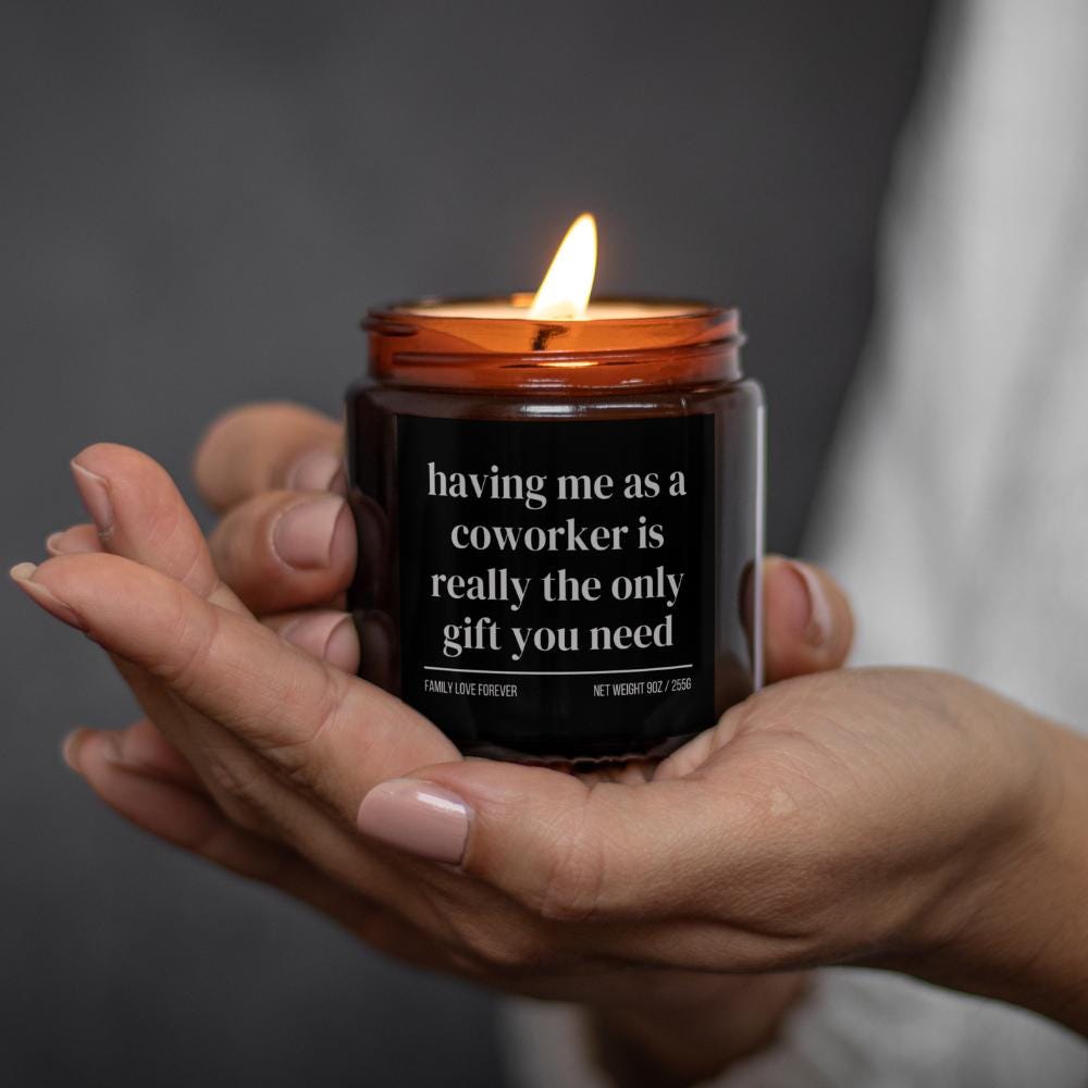 Coworker Daughter Birthday Gift From Coworker Having Me As A Coworker Candle Funny Coworker Gift Christmas Gift for Coworker