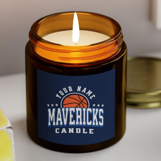 Customizable Dallas Mavericks Candle | NBA Mavericks Basketball Fan Gift | Mavericks Fan Gift for Him