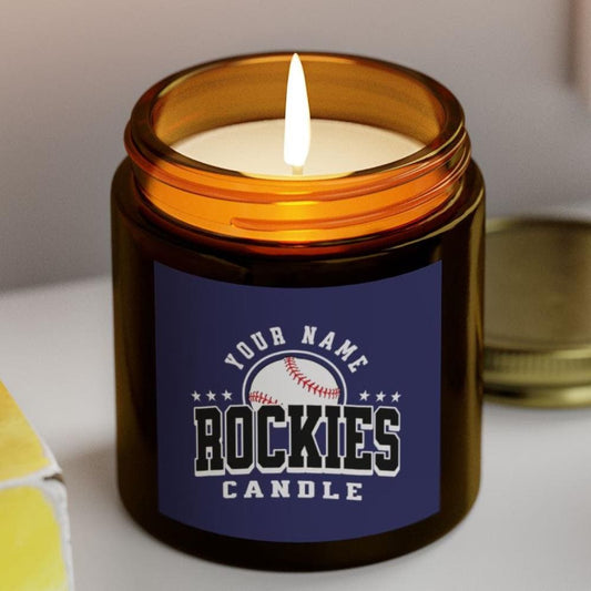 Customizable Colorado Rockies Inspired Candle | MLB Rockies Baseball Fan Gift | Rockies Fan Gift for Him