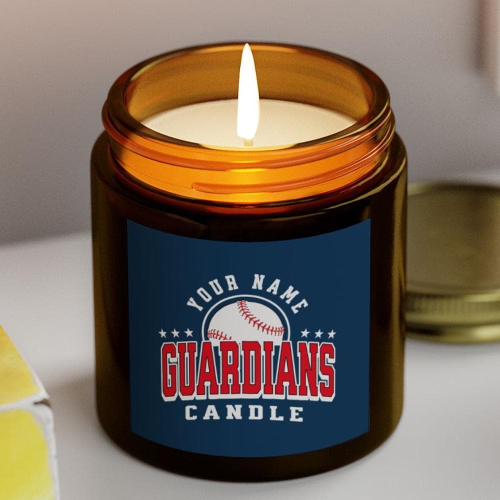 Customizable Cleveland Guardians Inspired Candle | MLB Guardians Baseball Fan Gift | Guardians Fan Gift for Him