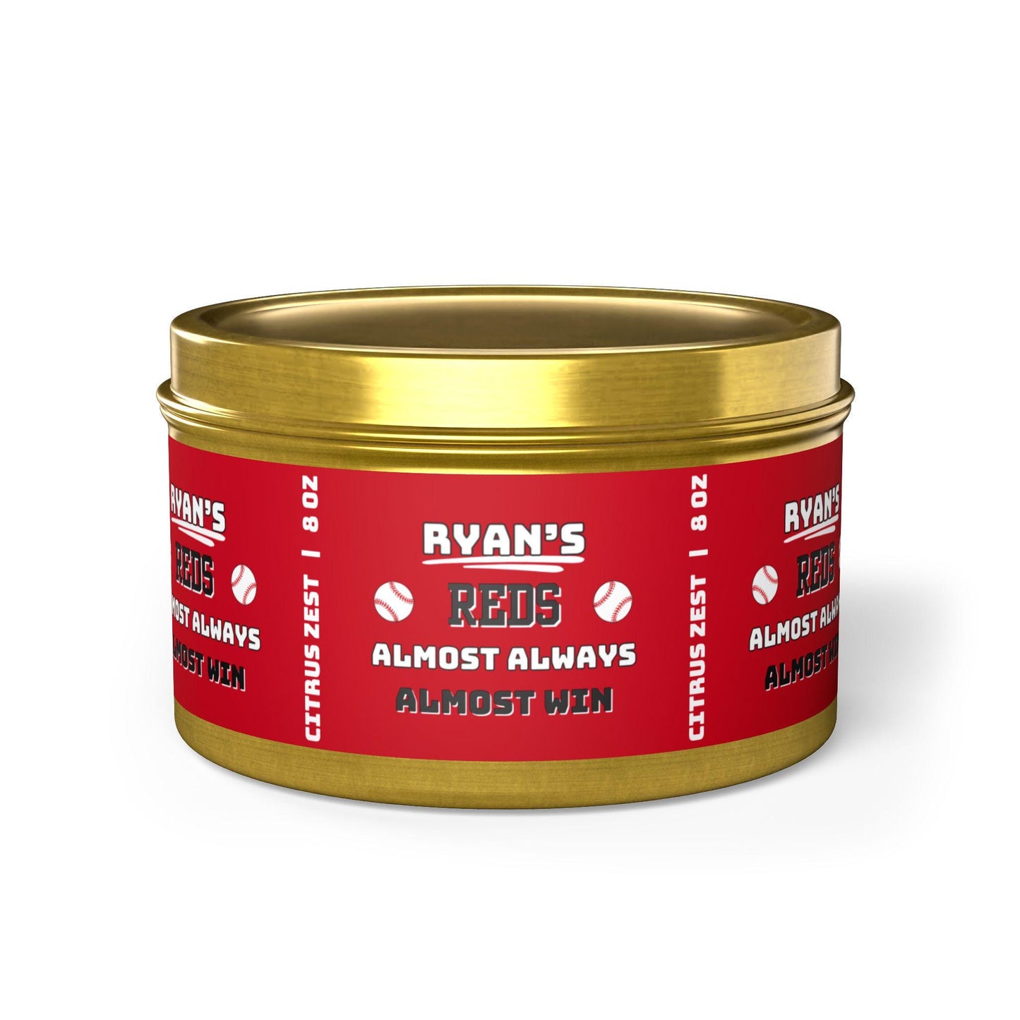 Cincinnati Reds Almost Always Win Personalized Candle | MLB Reds Baseball Fan Gift | Reds Fan Gift for Him