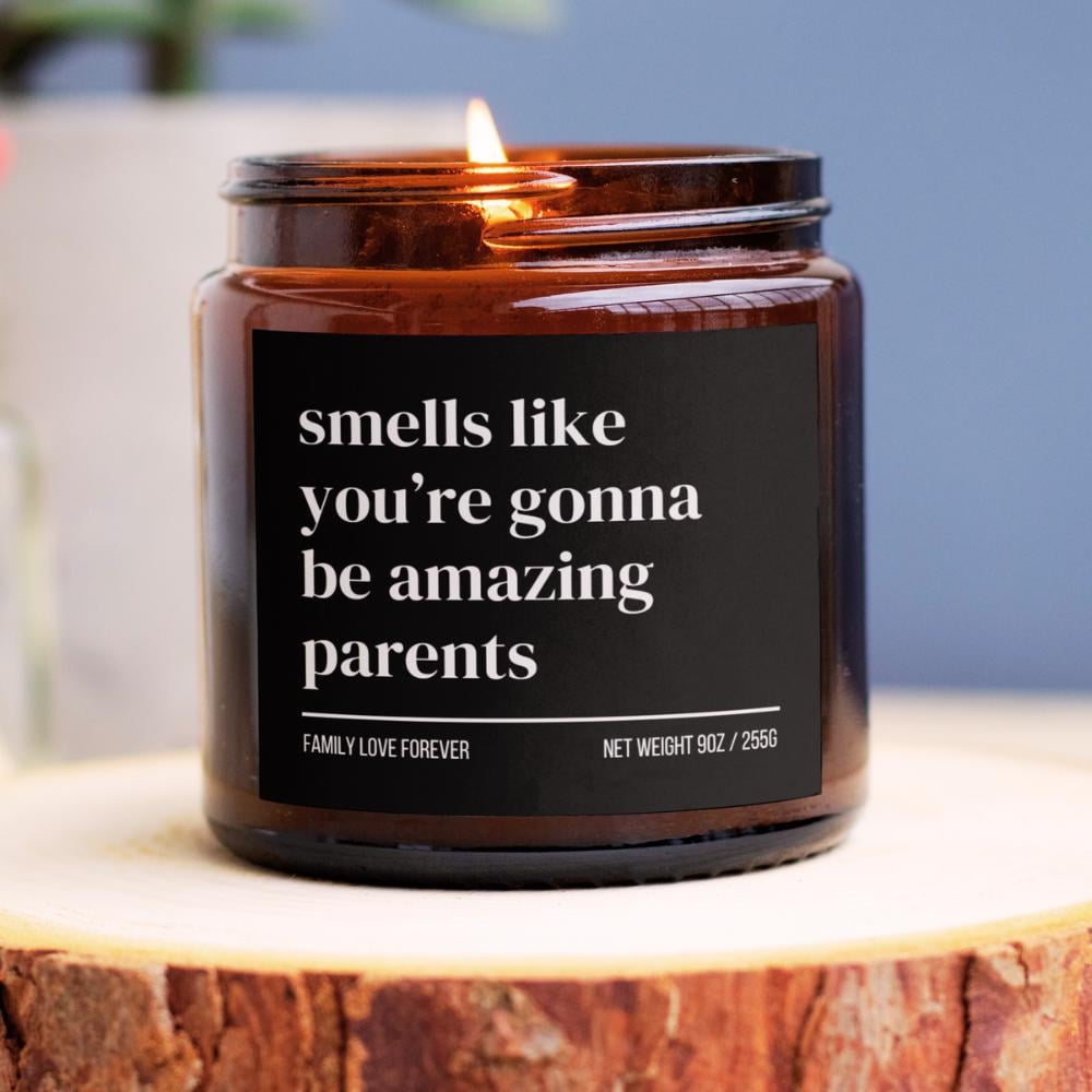 Smells Like You’re Gonna Be Amazing Parents Candle — Personalized Pregnancy Announcement Gift, Hand-Poured Soy Wax
