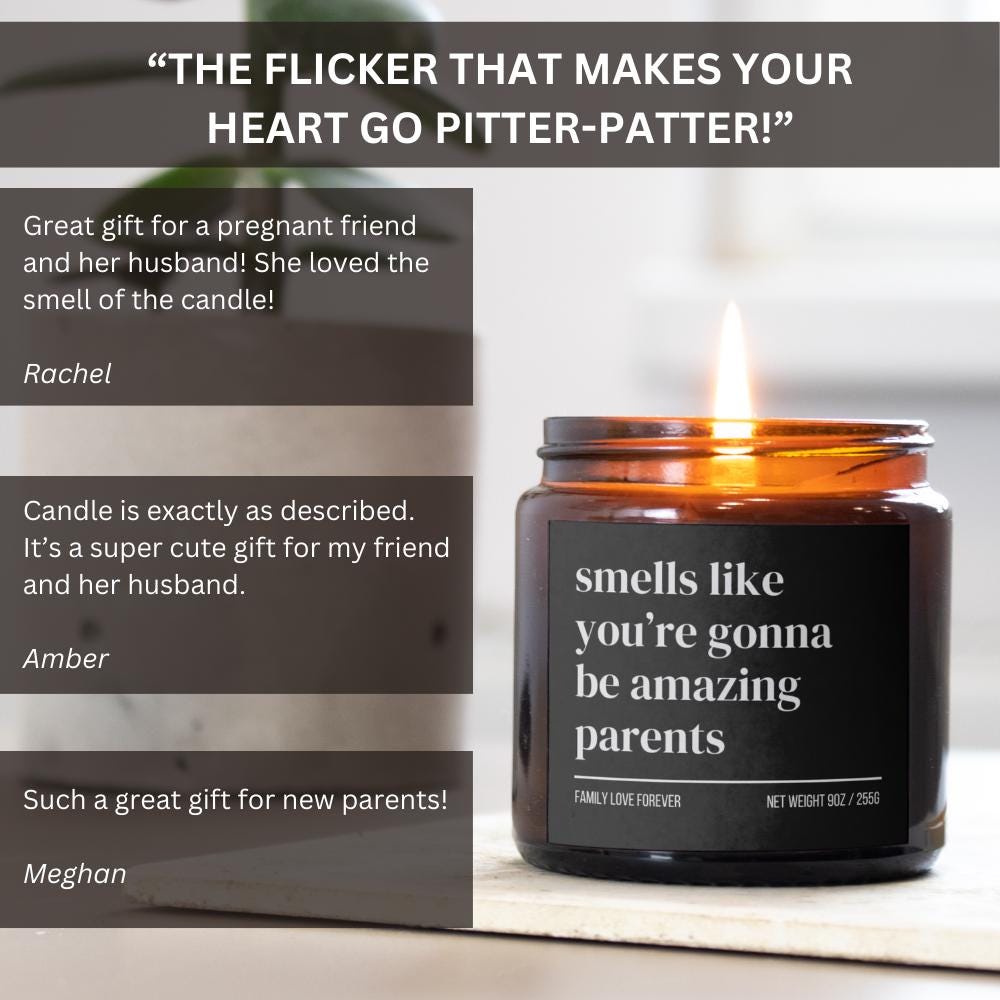 Personalized New Parent Gift, Custom Mom Funny Candle Gift for New Parents, Expecting New Mom Gift, New Dad Gift Pregnancy Gift