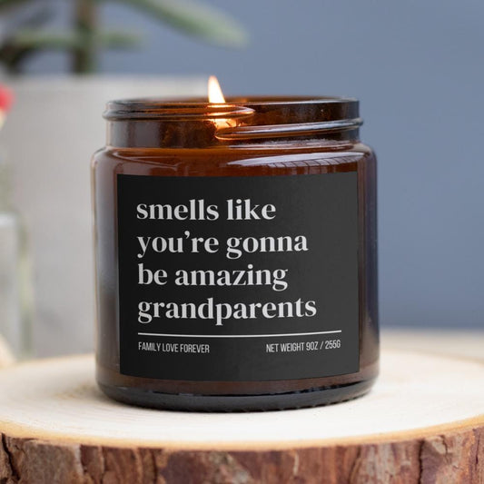 Personalized Grandparents Custom Candle Gift, New Grandma New Grandpa Announcement, Handmade Soy Wax Candle, Funny Grandparent Gift