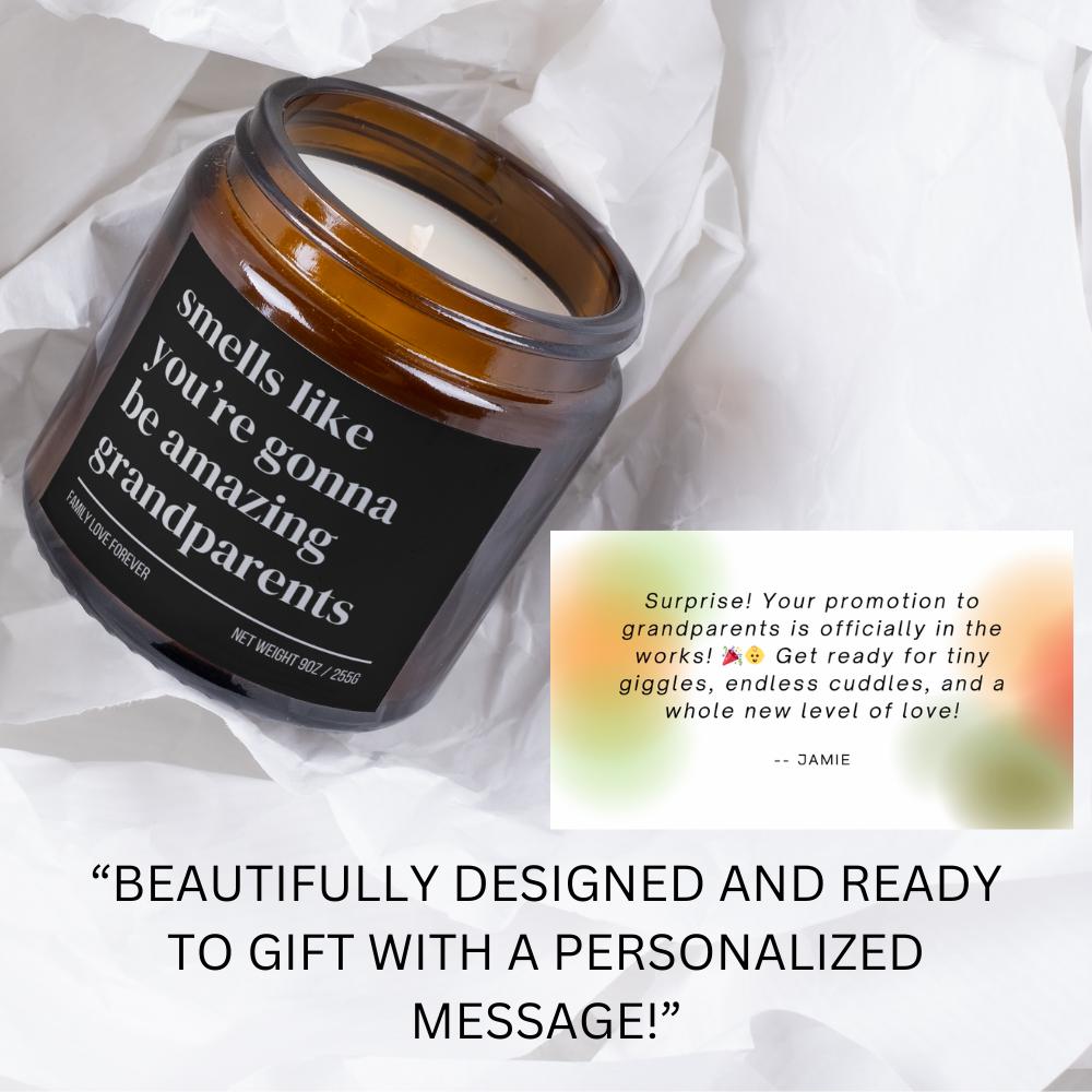 Personalized Grandparents Custom Candle Gift, New Grandma New Grandpa Announcement, Handmade Soy Wax Candle, Funny Grandparent Gift
