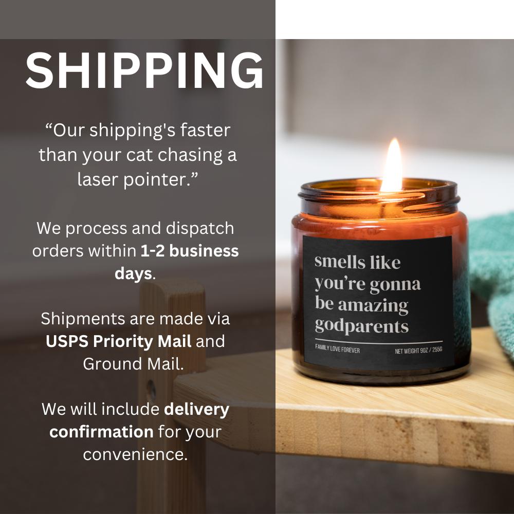 Personalized Godparents Custom Candle Gift, New Godmother New Godfather Announcement, Handmade Soy Wax Candle, Funny Godparent Gift