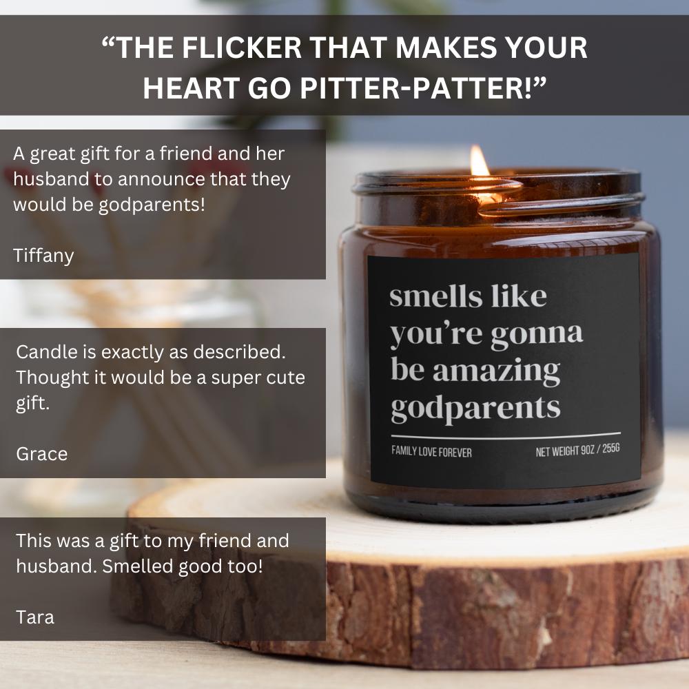 Personalized Godparents Custom Candle Gift, New Godmother New Godfather Announcement, Handmade Soy Wax Candle, Funny Godparent Gift