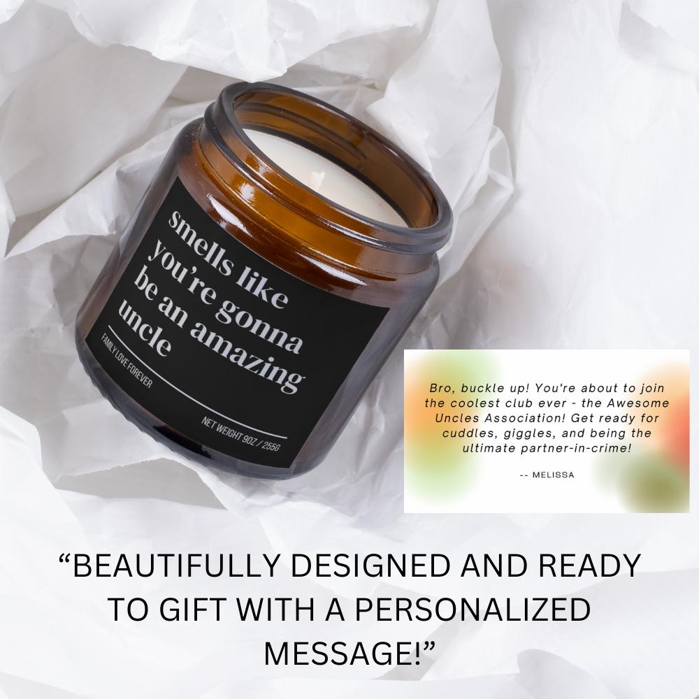 Uncle Baby Announcement Candle, Uncle Promotion, New Uncle Gifts, Uncle Pregnancy Announcement, Baby Reveal for Brother, Uncle to Be Gift