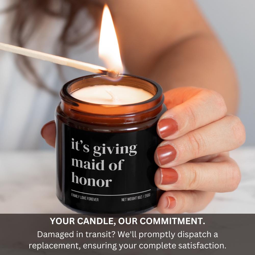 It’s Giving Maid of Honor Candle — Funny Wedding Proposal Gift for Maid of Honor, Hand-Poured Soy Wax
