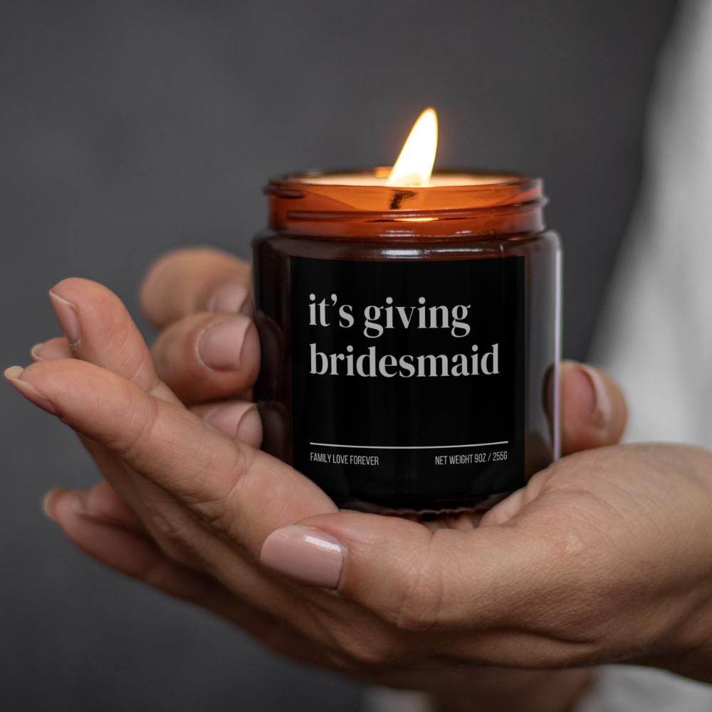 It’s Giving Bridesmaid Candle — Funny Wedding Proposal Gift for Bridesmaids, Hand-Poured Soy Wax