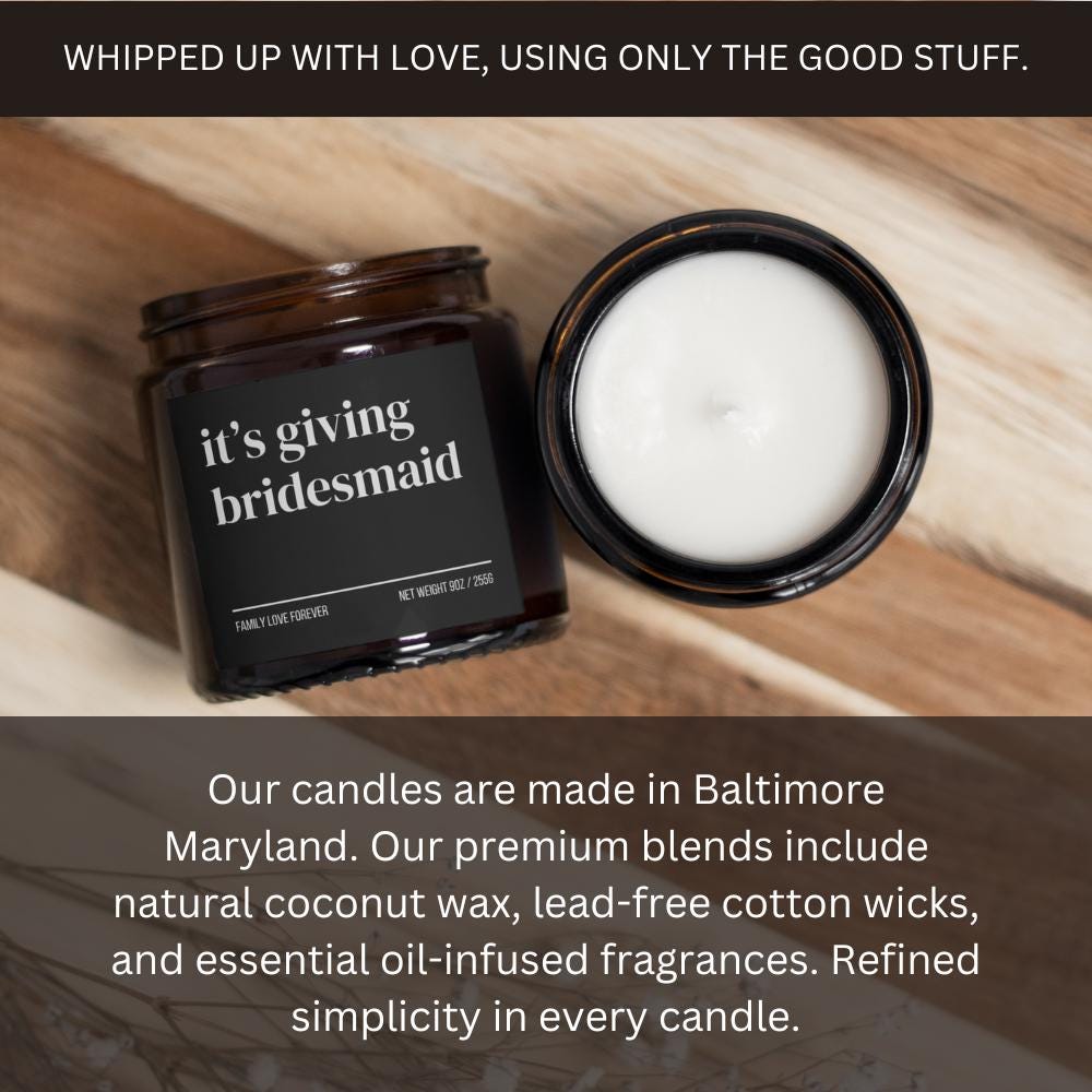 It’s Giving Bridesmaid Candle — Funny Wedding Proposal Gift for Bridesmaids, Hand-Poured Soy Wax