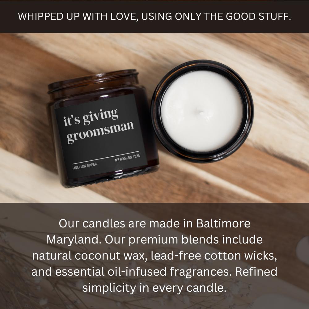 Groomsman Proposal Gift Favor, It's Giving Groomsman Candle, Groomsman Gifts, Wedding Party Gifts, Wedding Party Favors