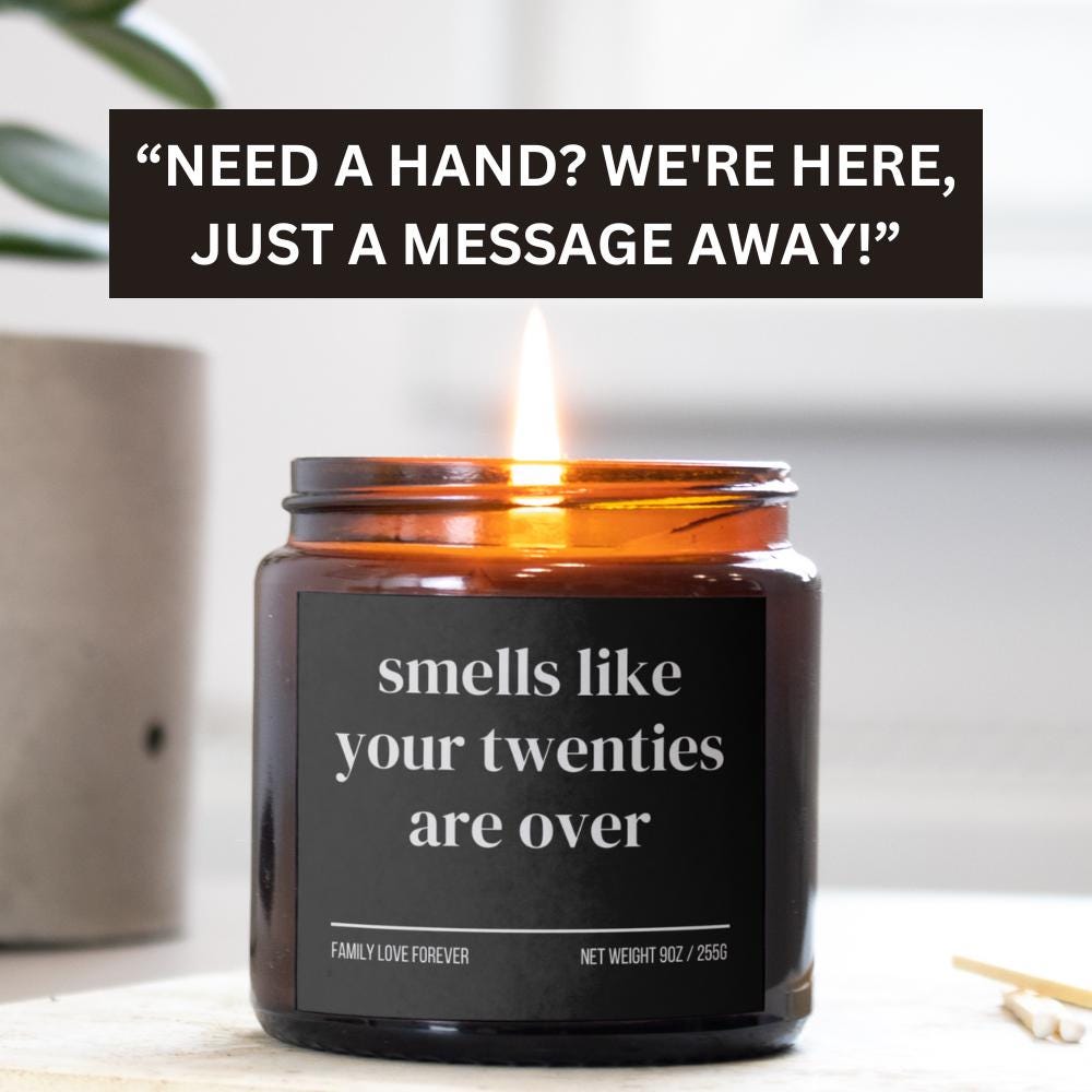 30th Birthday Gift Smells like your twenties are over Candle Funny Birthday Gifts Milestone Birthday Gifts for turning 30 Birthday Candle