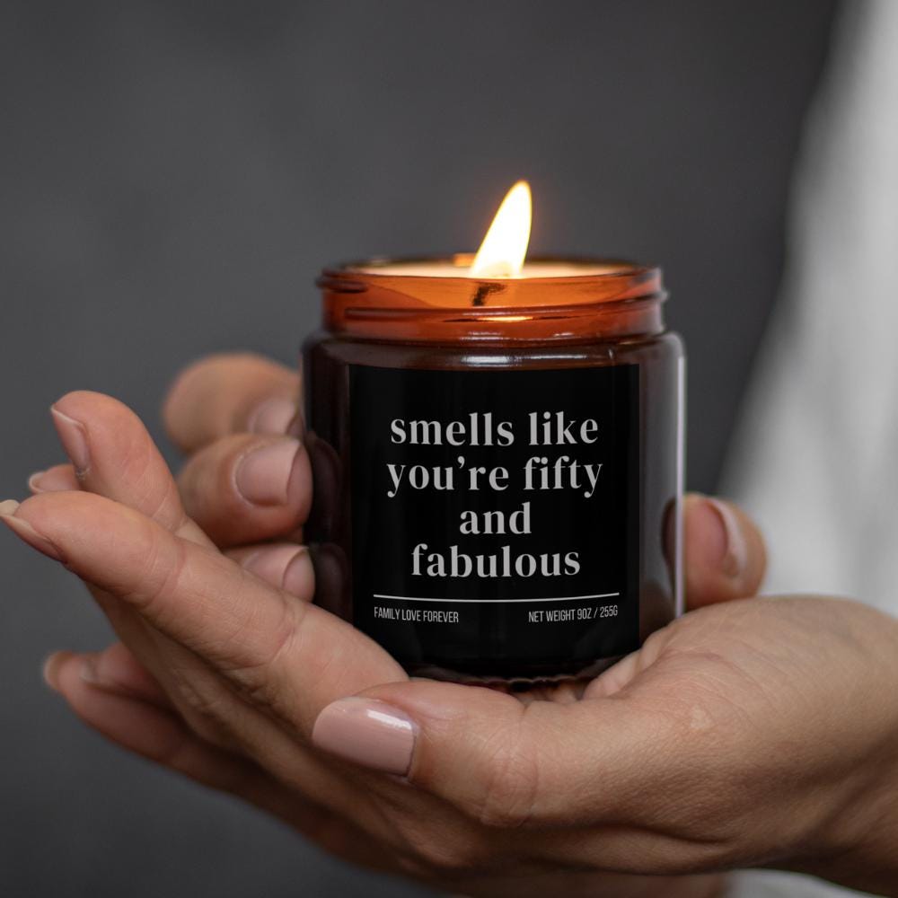 50th Birthday gift for women Smells like you're fifty and fabulous 50th Birthday gifts for her Mom 50th Birthday Gift for her