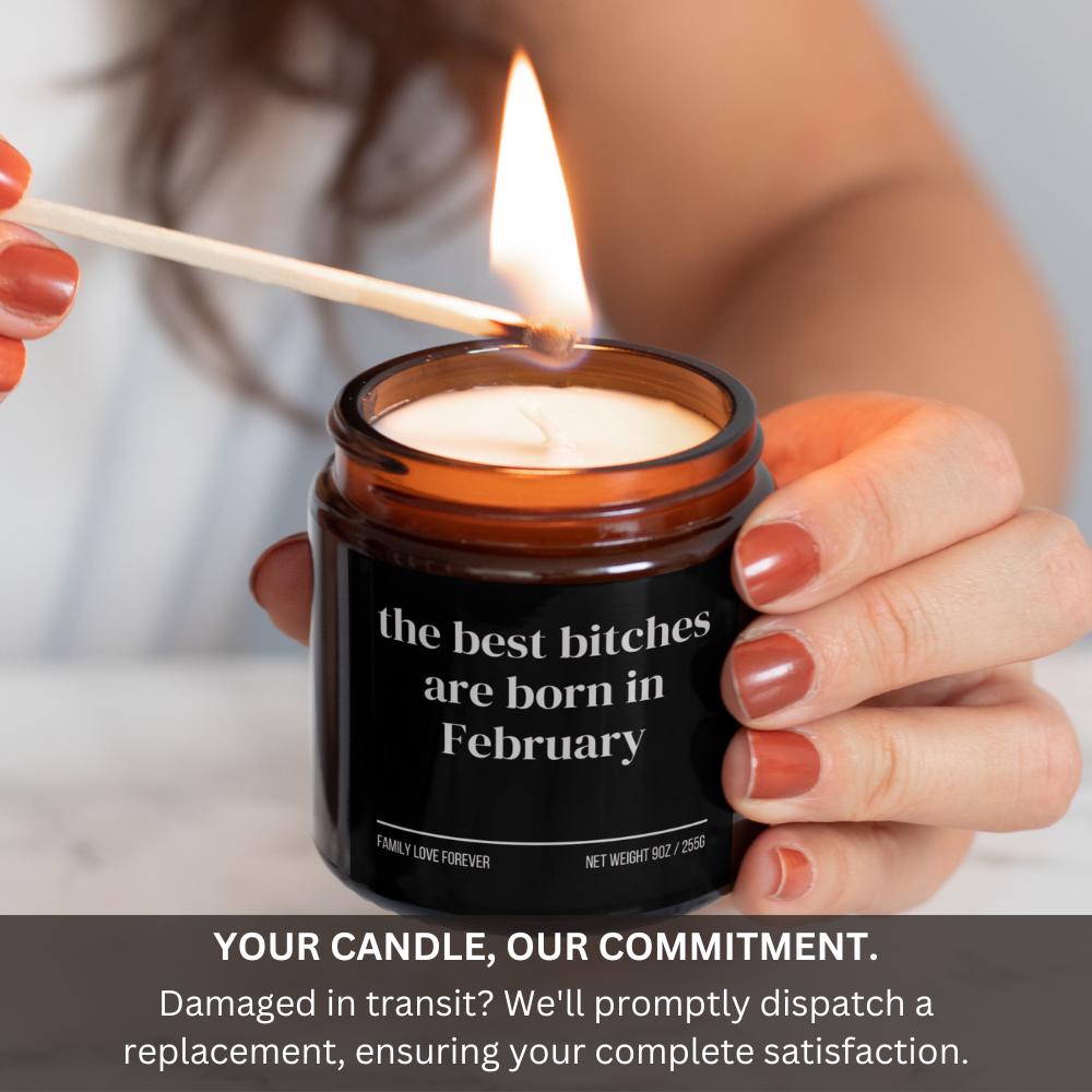 February Birthday Gift Candle Best Bitches Born in February: Zodiac Candle for Aquarius and Pisces Women