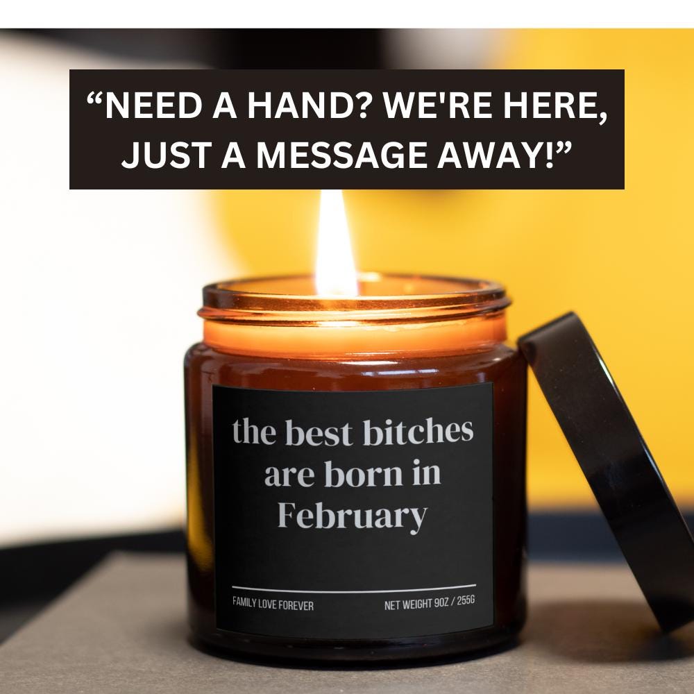February Birthday Gift Candle Best Bitches Born in February: Zodiac Candle for Aquarius and Pisces Women