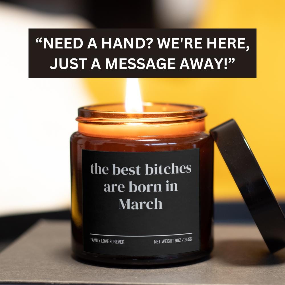 March Birthday Gift Candle Best Bitches Born in March: Zodiac Candle for Pisces and Aries Women
