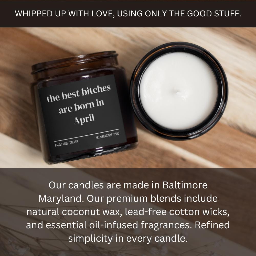 April Birthday Gift Candle Best Bitches Born in April: Zodiac Candle for Aries and Taurus Women