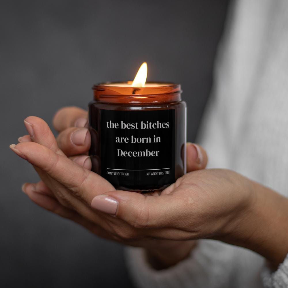 December Birthday Gift Candle Best Bitches Born in December: Zodiac Candle for Sagittarius and Capricorn Women