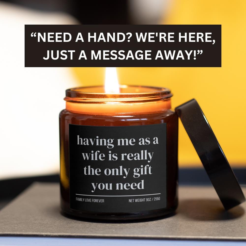 Husband Birthday Gift From Wife Having Me As A Wife Candle Funny Husband Father's Day Gift Christmas Gift for Husband Wedding Anniversary