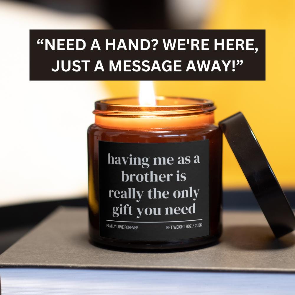 Brother Birthday Gift From Brother Having Me As A Brother Candle Funny Brother Father's Day Gift Christmas Gift for Brother