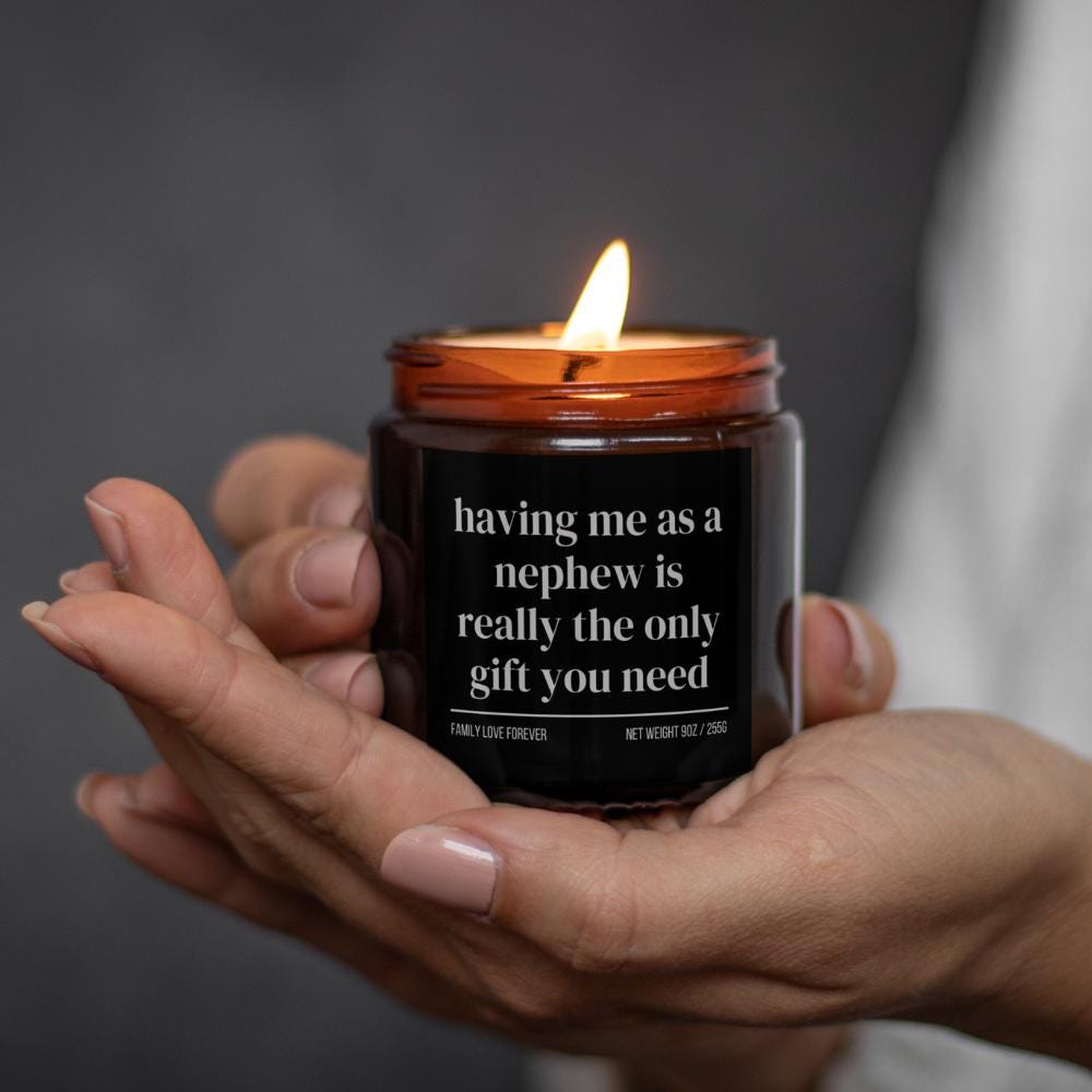 Uncle Birthday Gift From Nephew Having Me As A Nephew Candle Funny Uncle Father's Day Gift Christmas Gift for Uncle