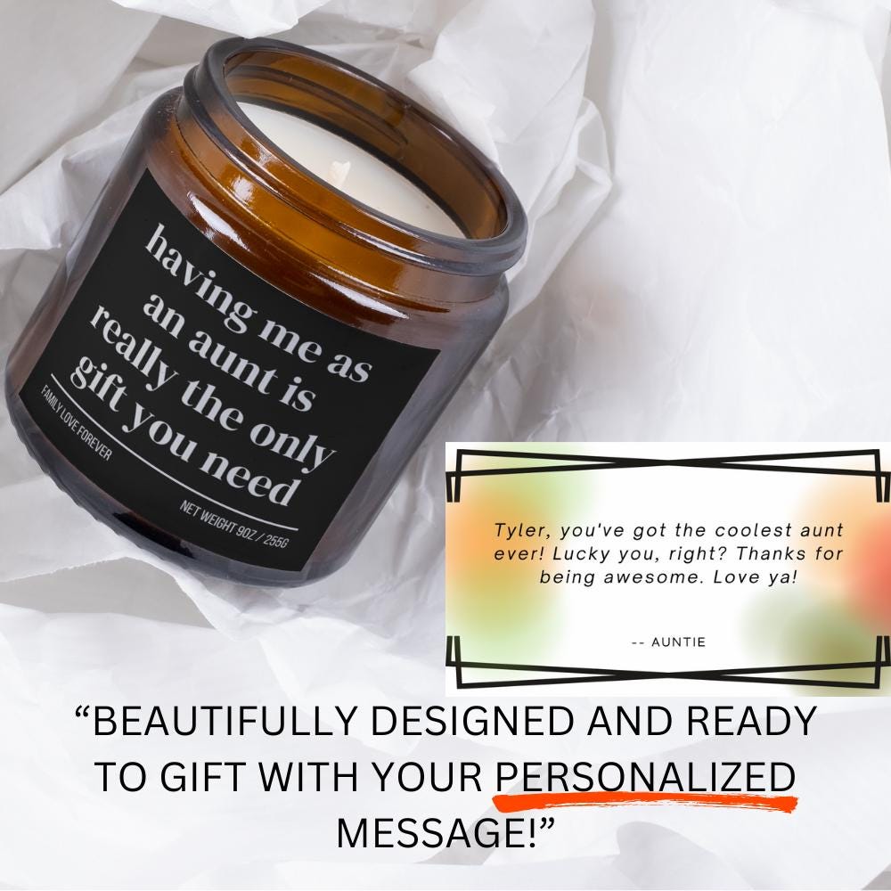 Aunt Birthday Gift From Nephew Having Me As A Nephew Candle Funny Aunt Mother's Day Gift Christmas Gift for Aunt
