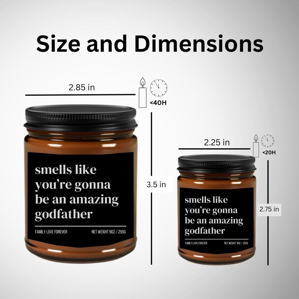 Personalized Godfather Custom Candle Gift, Smells Like You're Gonna Be An Amazing Godfather Announcement, Funny Godparent Gift